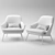Elegant Fotelis Hug Chair  3D model small image 3