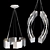 Sleek LED Chandelier, Satin Nickel Finish 3D model small image 1