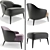 Modern Minotti Leslie Armchair Set 3D model small image 2