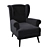 Elegant Upholstered Armchair 3D model small image 1