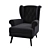 Elegant Upholstered Armchair 3D model small image 2