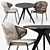 Modern Outdoor Seating: MANUTTI RADIUS Chairs & TORSA Table 3D model small image 1