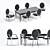 Dining Set: Eichholtz Table - Wallace, Chair - Tayler 3D model small image 1