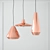 Elegant Copper Pendant Lights 3D model small image 1