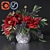 Vibrant Red Peonies Bouquet 3D model small image 1