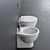 New Light Ceramic Floor Toilet 3D model small image 2