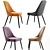 Mid-Century Upholstered Dining Chair 3D model small image 1