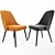 Mid-Century Upholstered Dining Chair 3D model small image 3