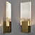 Pleated Glass Sconce: French Artistry in Lighting 3D model small image 1