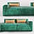 Modern Green Sofa: 3DsMax, OBJ, Corona, Vray 3D model small image 2