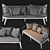 Stylish Gray Woven Cord Garden Sofa 3D model small image 2