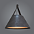 Sleek Metal and Wood Pendant 3D model small image 2