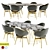 Modern Dining Set: Walter Knoll Joco Table & Busnelli Charme Chair 3D model small image 1
