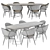 Modern Dining Set: Walter Knoll Joco Table & Busnelli Charme Chair 3D model small image 3