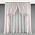 Elegant Lace Curtain Panel 3D model small image 1