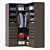 Stylish Wardrobe with Outfits 3D model small image 2