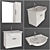 Akvell Sink Cabinet - 3-Piece Set 3D model small image 1