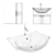 Akvell Sink Cabinet - 3-Piece Set 3D model small image 2