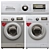 Slim & Steam: LG F1096ND3 Washing Machine 3D model small image 1