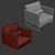 Saba Livingston Velvet Armchair 3D model small image 3