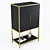Elegant Black Bar Cabinet by Crate and Barrel 3D model small image 1