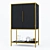 Elegant Black Bar Cabinet by Crate and Barrel 3D model small image 2