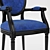 French Style Velvet Dining Chair Set 3D model small image 3