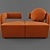 Versatile Virgola Armchair: Stylish Comfort for Any Space 3D model small image 2