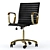 Sleek Black Leather Office Chair 3D model small image 4