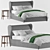 Modern Rubens Bed & Penn Bedside 3D model small image 1