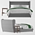 Modern Rubens Bed & Penn Bedside 3D model small image 2