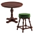 Rustic Pub Set: Andy Thornton Turned Leg Stool & Pub Stuff Dining Table 3D model small image 2