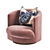 Retro Swivel Tub Chair: 1960s Vintage 3D model small image 1