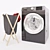 Efficient LG Front Load Washer & Bamboo Laundry Hamper 3D model small image 1