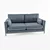 Boston Midnight Blue Modern Sofa 3D model small image 1