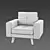 Eleganza Velvet Armchair 3D model small image 2