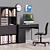 Sleek Workplace Set with IKEA Furniture 3D model small image 2