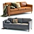 West Elm Hamilton Leather Sofa 3D model small image 1