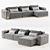 Luxury Leather Corner Sofa 3D model small image 1