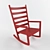 Indoor/Outdoor Red Rocking Chair 3D model small image 1