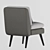 Modern Marshmallow Grey Accent Chair 3D model small image 2