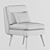 Modern Marshmallow Grey Accent Chair 3D model small image 3