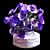 Elegant Violet Anemone Bouquet 3D model small image 1