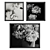 Contemporary Black & White Floral Set 3D model small image 1