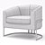 Sleek Ambrosia Smoke Tub Chair 3D model small image 3