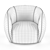 Elegant Nativ Armchair: A Touch of Paris 3D model small image 3