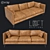 Sleek Metal and Leather Sofa - LoftDesigne 2007 Model 3D model small image 1