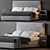 Modern Minimalist Bed Set 3D model small image 1