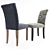 Elegant Solid Wood Tufted Dining Chair 3D model small image 2