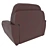 Sleek Brown Leather Chair 3D model small image 2